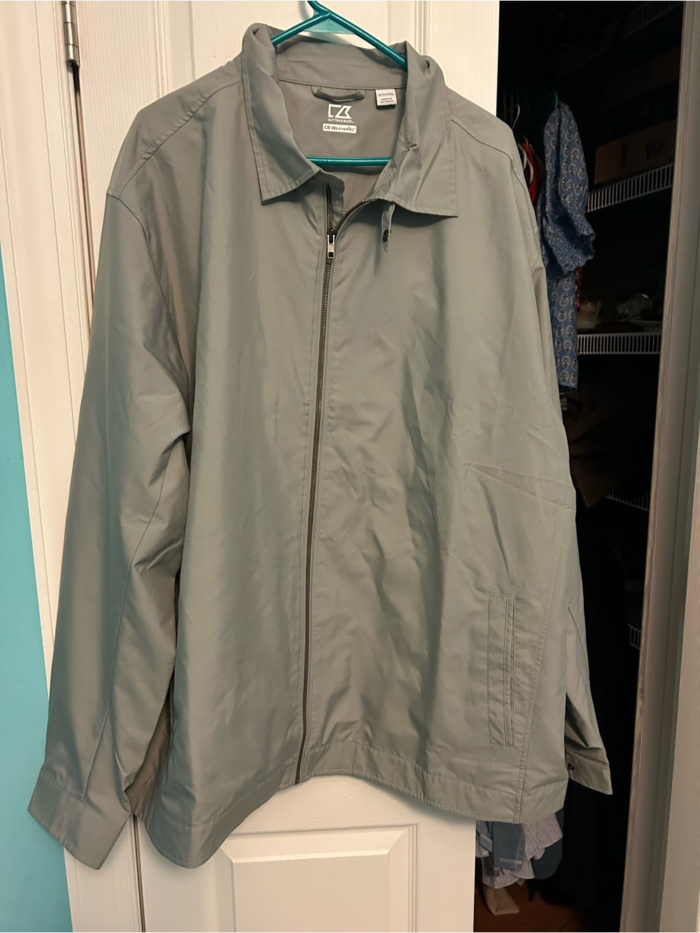 Cutter & Buck Men's Light grey Full-Zip Windbreaker